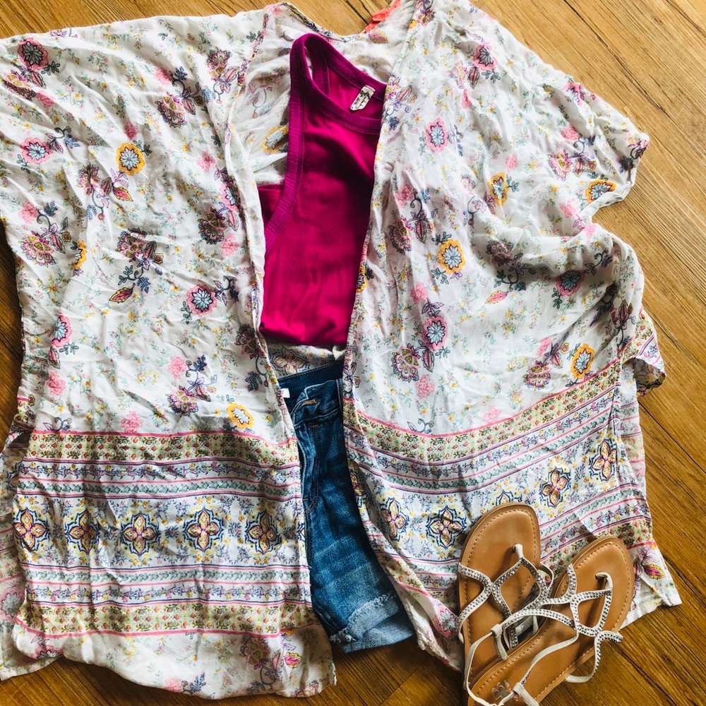 Multi Color Chelsea and Violet Cover Up/Kimono